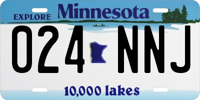MN license plate 024NNJ