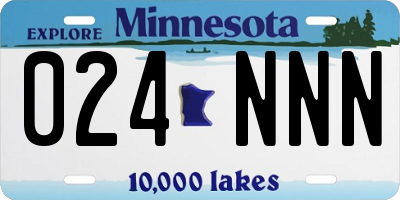MN license plate 024NNN