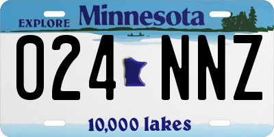 MN license plate 024NNZ