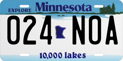 MN license plate 024NOA