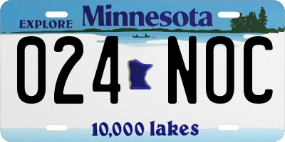 MN license plate 024NOC
