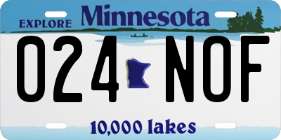 MN license plate 024NOF