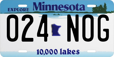 MN license plate 024NOG