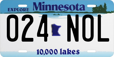 MN license plate 024NOL