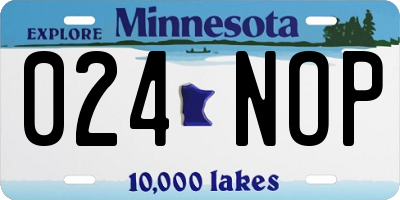 MN license plate 024NOP