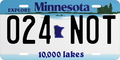 MN license plate 024NOT