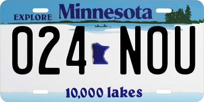 MN license plate 024NOU