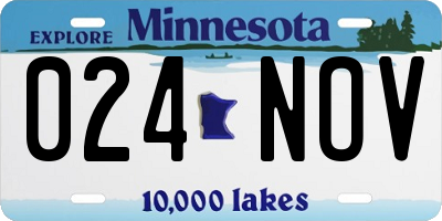 MN license plate 024NOV