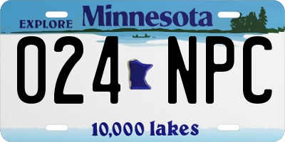 MN license plate 024NPC