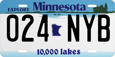 MN license plate 024NYB