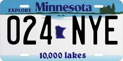 MN license plate 024NYE