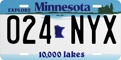 MN license plate 024NYX