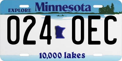 MN license plate 024OEC