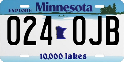 MN license plate 024OJB