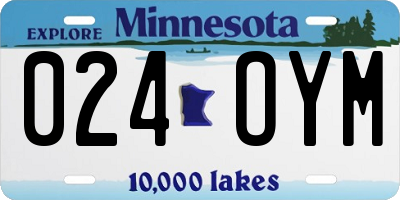 MN license plate 024OYM