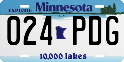 MN license plate 024PDG