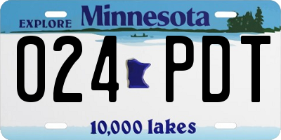 MN license plate 024PDT
