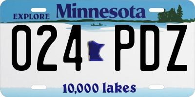 MN license plate 024PDZ