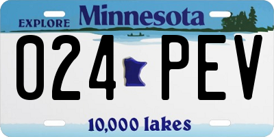 MN license plate 024PEV