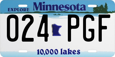 MN license plate 024PGF