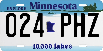 MN license plate 024PHZ