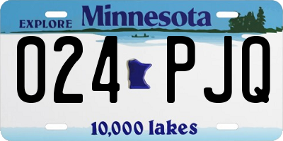 MN license plate 024PJQ