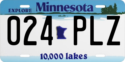 MN license plate 024PLZ