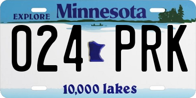 MN license plate 024PRK