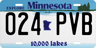 MN license plate 024PVB