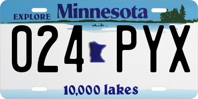 MN license plate 024PYX