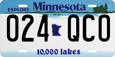 MN license plate 024QCO