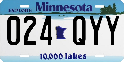 MN license plate 024QYY