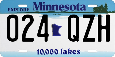 MN license plate 024QZH