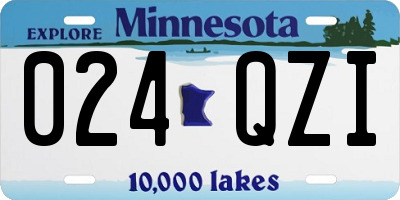 MN license plate 024QZI