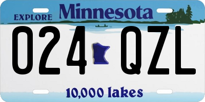 MN license plate 024QZL
