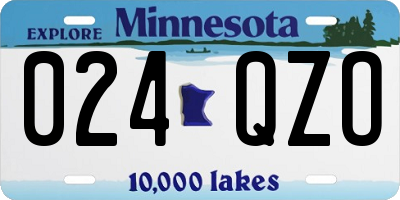 MN license plate 024QZO