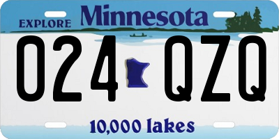 MN license plate 024QZQ