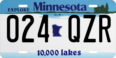 MN license plate 024QZR
