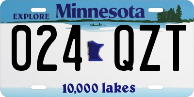 MN license plate 024QZT