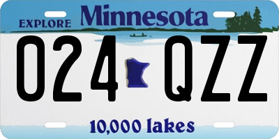 MN license plate 024QZZ