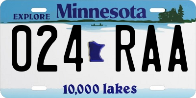 MN license plate 024RAA