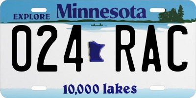 MN license plate 024RAC