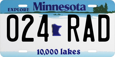 MN license plate 024RAD