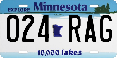 MN license plate 024RAG
