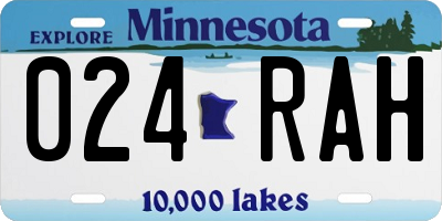 MN license plate 024RAH