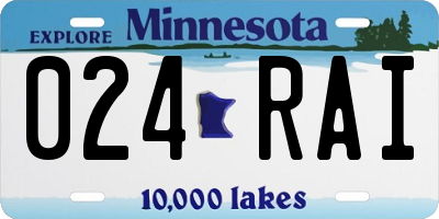 MN license plate 024RAI