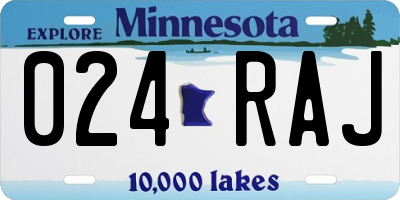 MN license plate 024RAJ