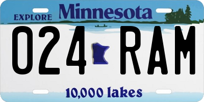 MN license plate 024RAM