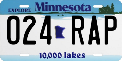 MN license plate 024RAP