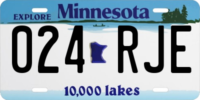 MN license plate 024RJE